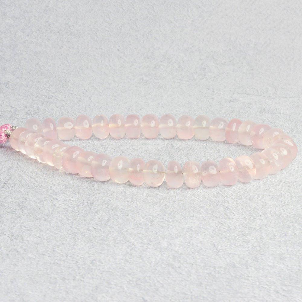 Rose Quartz Plain Rondelle Beads 8 inch 30 pieces - The Bead Traders