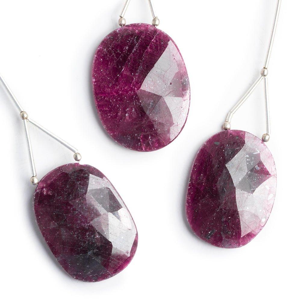 Ruby Faceted Oval Focal Bead 1 Piece - The Bead Traders