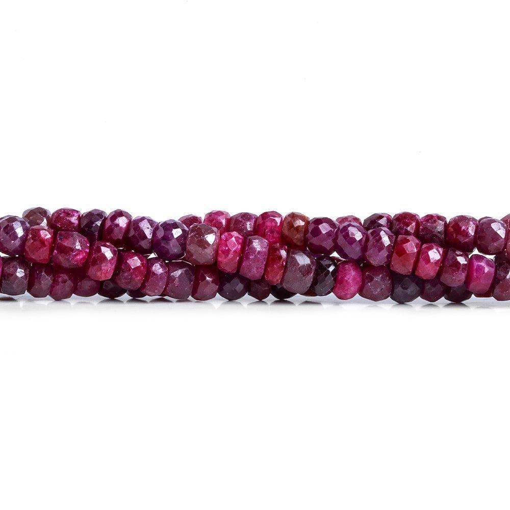 Ruby Faceted Rondelle Beads 14 inch 115 pieces - The Bead Traders
