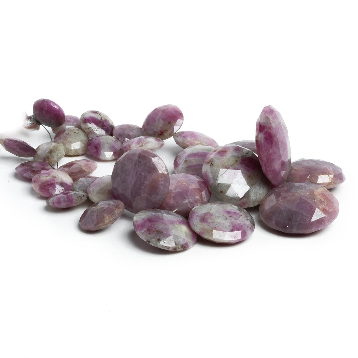 Ruby in Marble Faceted Coins 7.5 inch 29 pieces - The Bead Traders