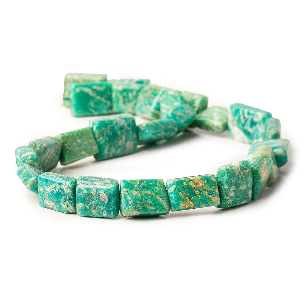 Russian Amazonite plain squares & rectangles 14 inch 25 pieces 11x9mm - 15x12mm - The Bead Traders