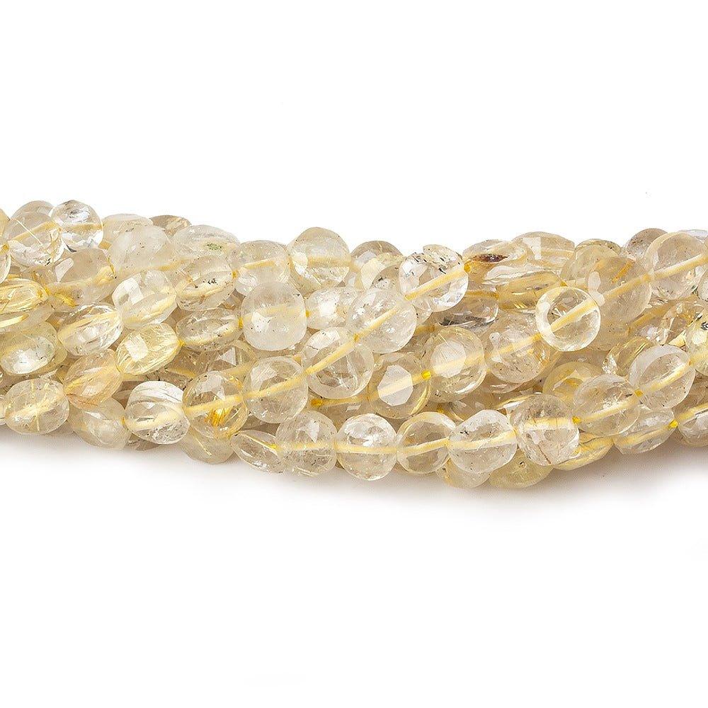 Rutilated Quartz Beads Faceted 4-5mm Coins - The Bead Traders