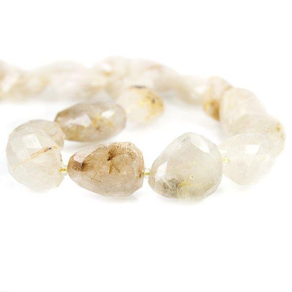 Rutilated Quartz Faceted Nugget Beads 15 inch 18 pieces - The Bead Traders