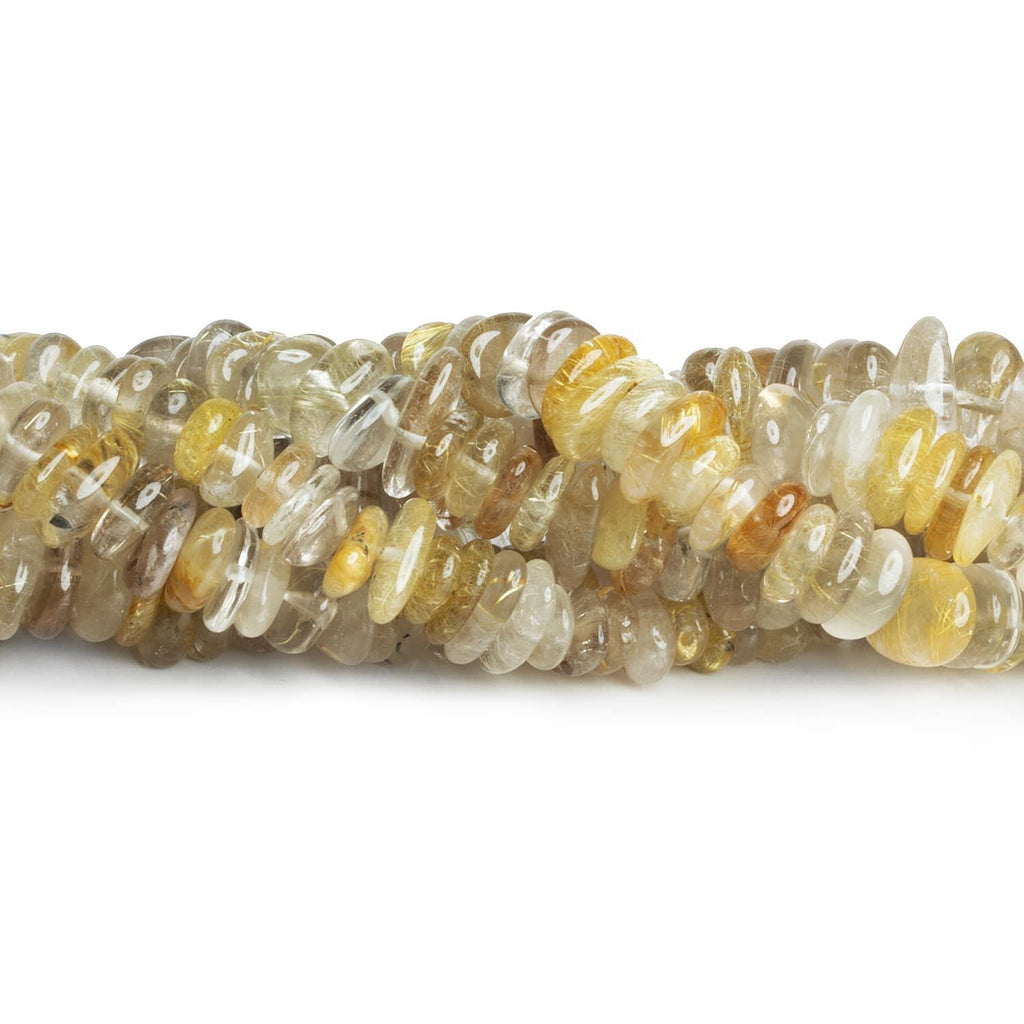 Rutilated Quartz Long Chips 7.5 inch 55 beads - The Bead Traders