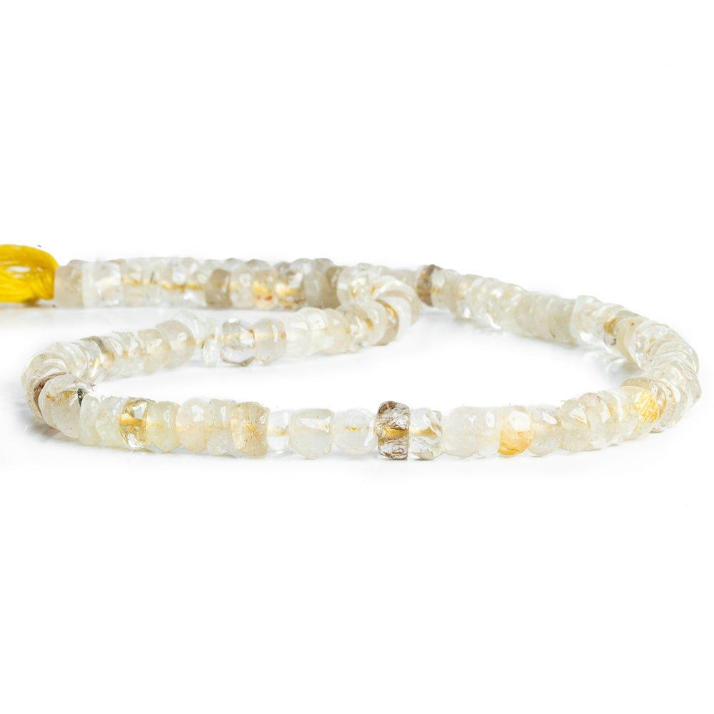 Rutilated Quartz Plain Rondelle Beads 14 inch 105 pieces - The Bead Traders