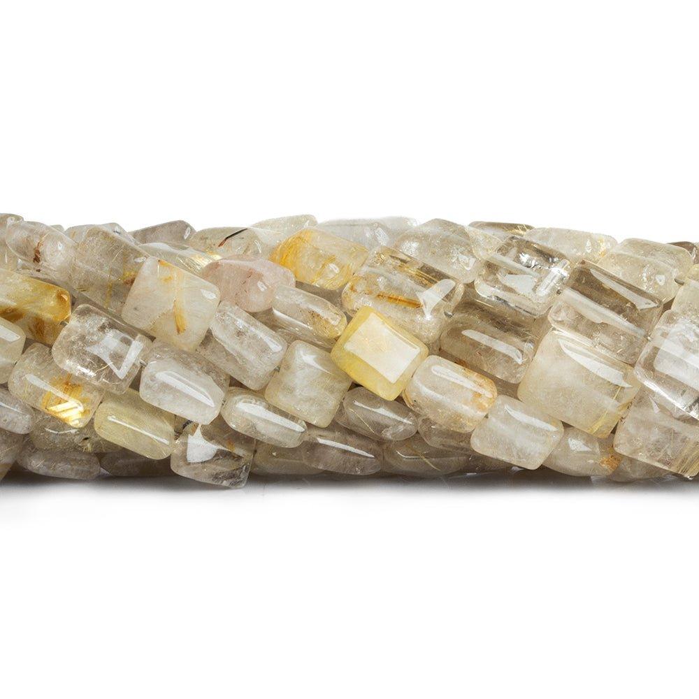 Rutiliated Quartz Plain Rectangle Beads 8 inch 23 pieces - The Bead Traders