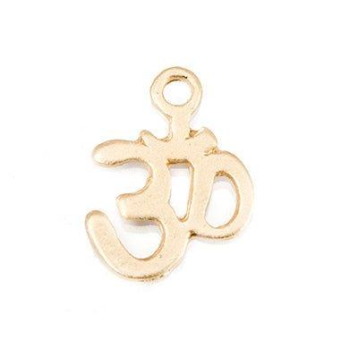 Satin Gold-tone OM Charm Finding, 17x14mm, 1 piece - The Bead Traders