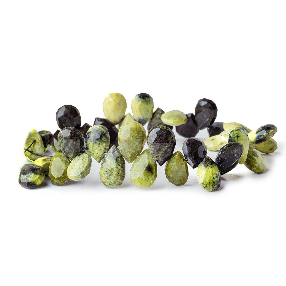 Serpentine Beads Faceted Top Drilled 13-14mm Pears - The Bead Traders