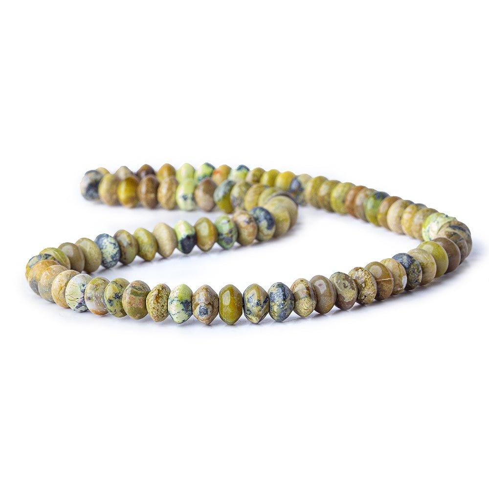 Serpentine Plain Disc Rondelle Beads, 16 inch length, 8mm diameter average, 78 pieces - The Bead Traders