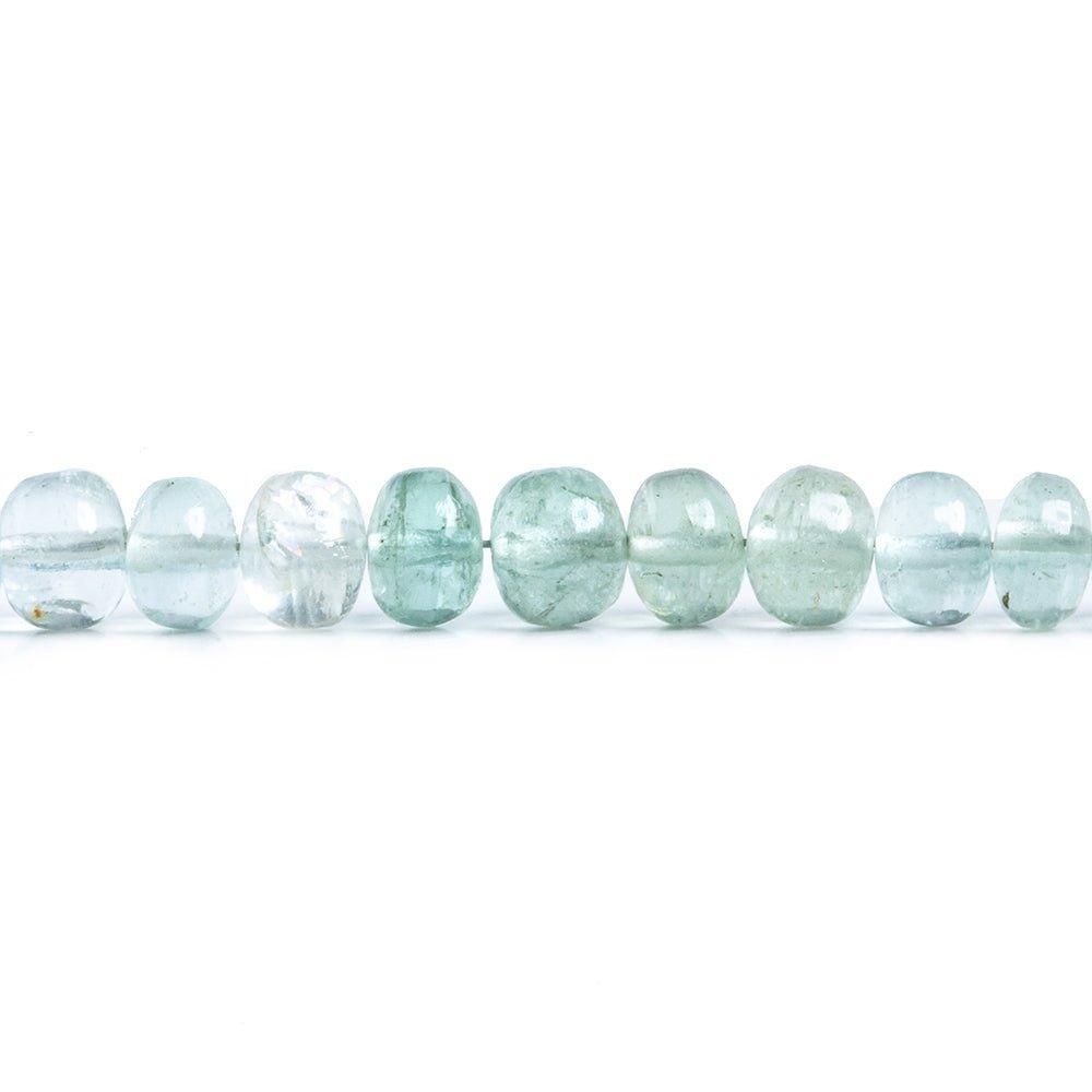 Shaded Aquamarine Plain Round Beads 16 inch 85 pieces - The Bead Traders