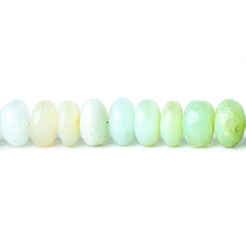 Shaded Blue Peruvian Opal plain rondelles 18 inch 6-7.5mm 110 beads - The Bead Traders