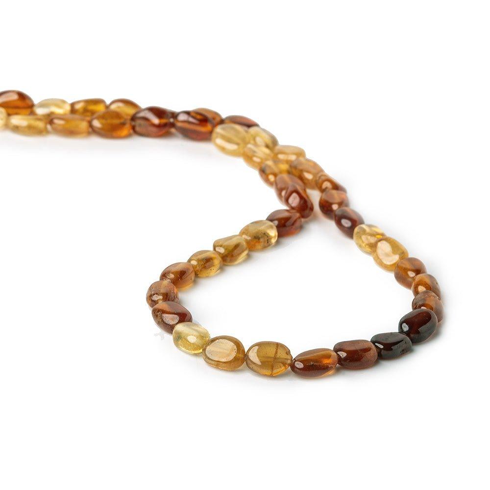 Shaded Hessonite Garnet Bead Straight Drill Plain Oval - The Bead Traders
