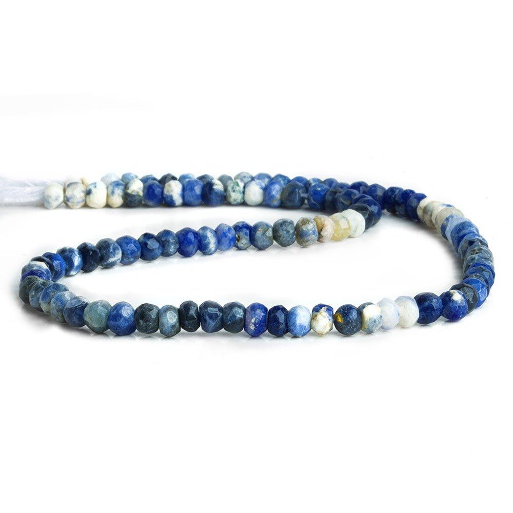 Shaded Sodalite Hand Cut Faceted Rondelle Beads 12 inch 100 pieces - The Bead Traders