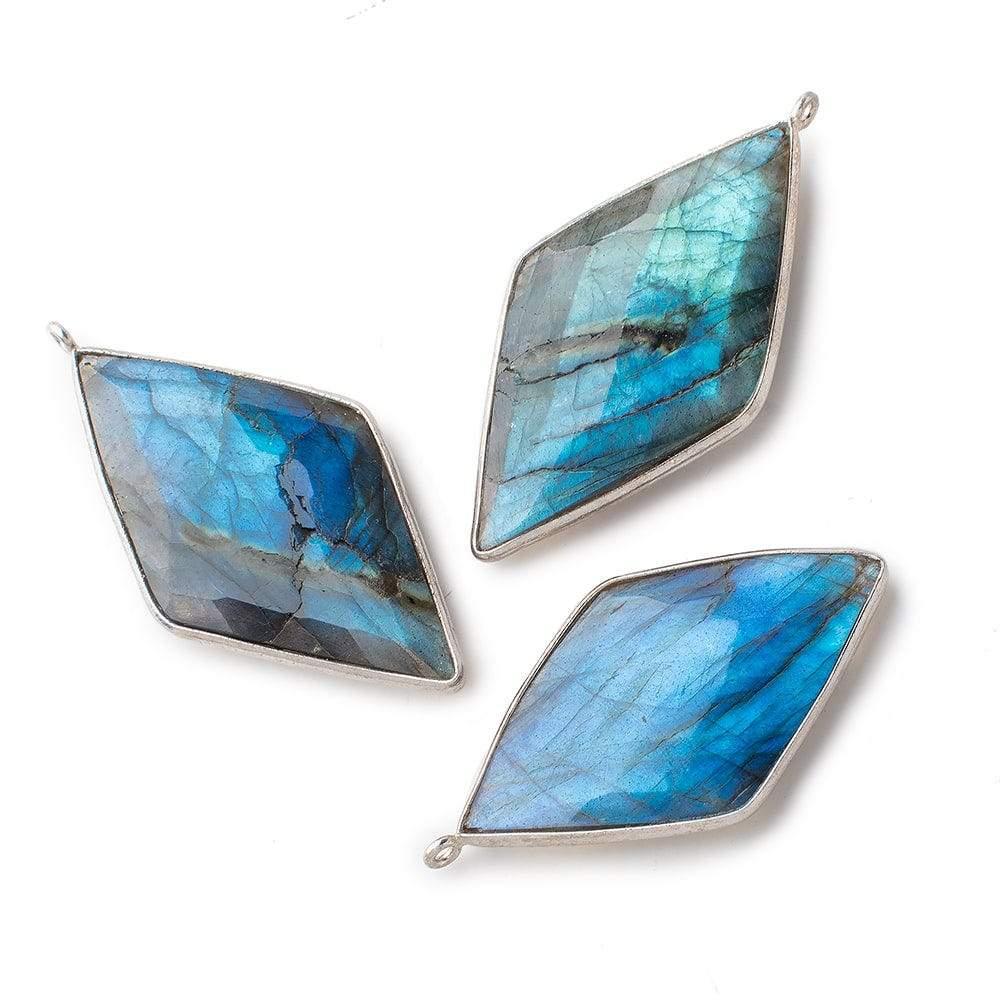 Silver Bezeled Labradorite Kite Pendant 1 Beads - The Bead Traders