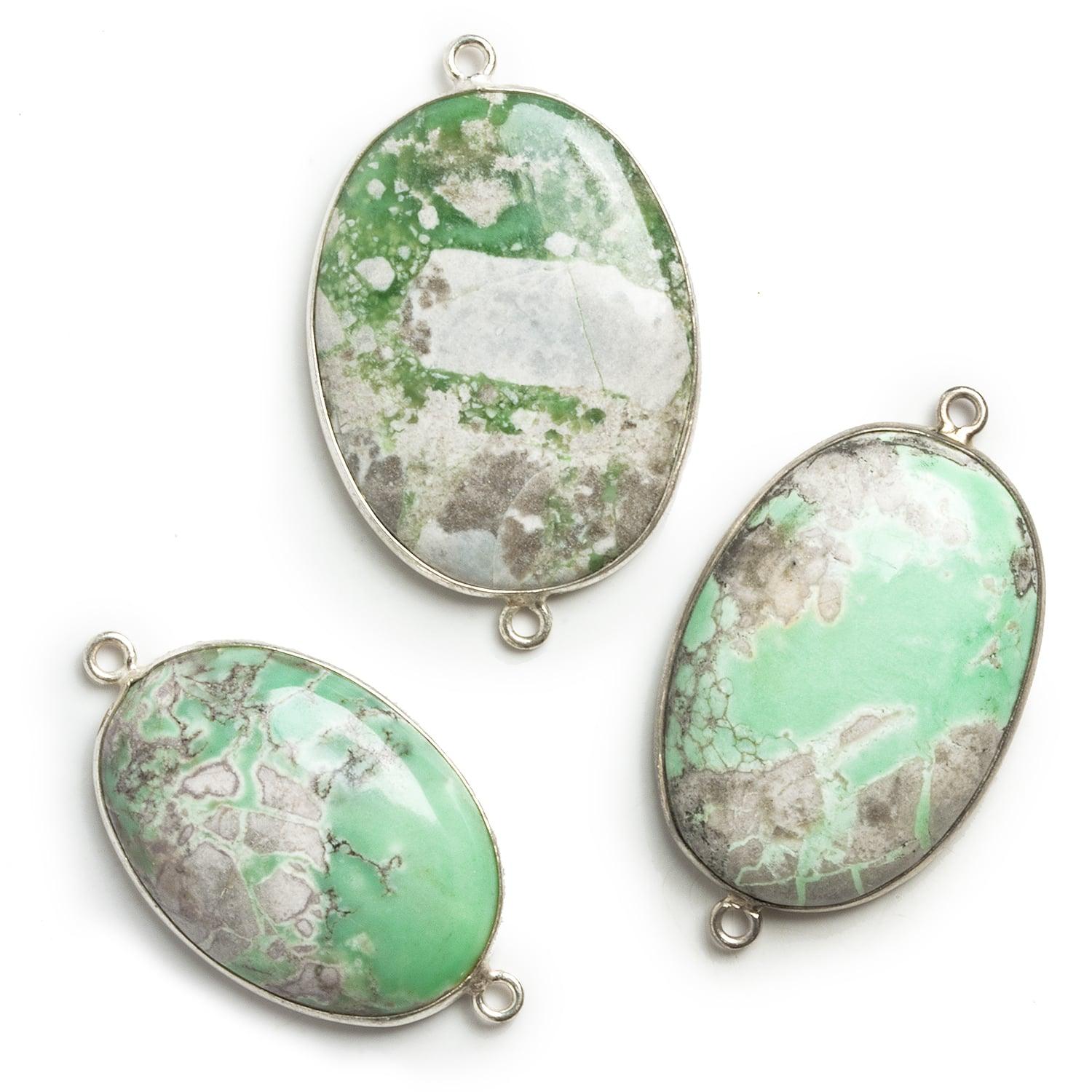 Silver Bezeled Variscite Pendants - Lot of 3 - The Bead Traders