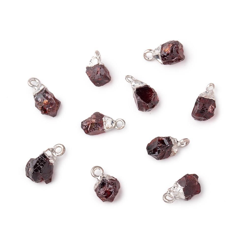 Silver Leafed Garnet Natural Crystal Pendant 1 Piece - The Bead Traders