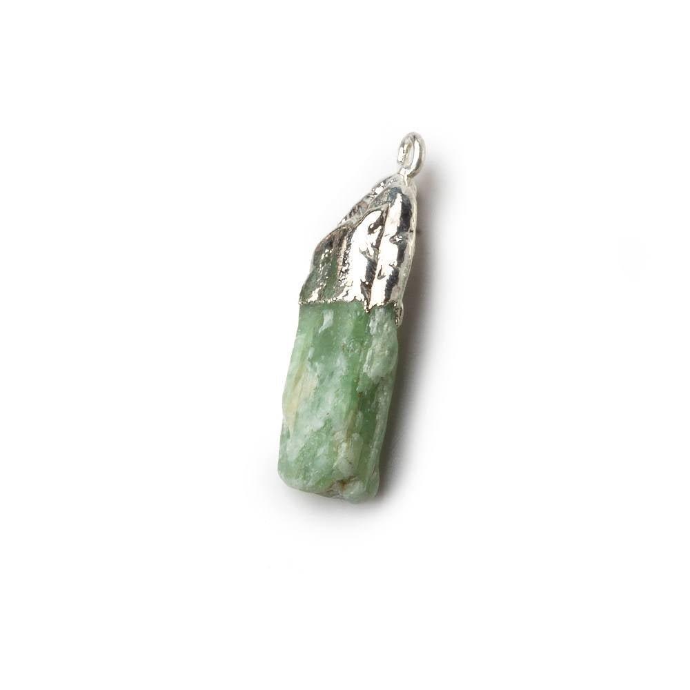 Silver Leafed Green Kyanite Crystal Focal Pendant - The Bead Traders