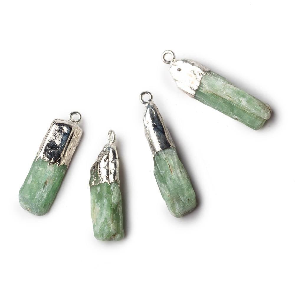 Silver Leafed Green Kyanite Crystal Focal Pendant - The Bead Traders
