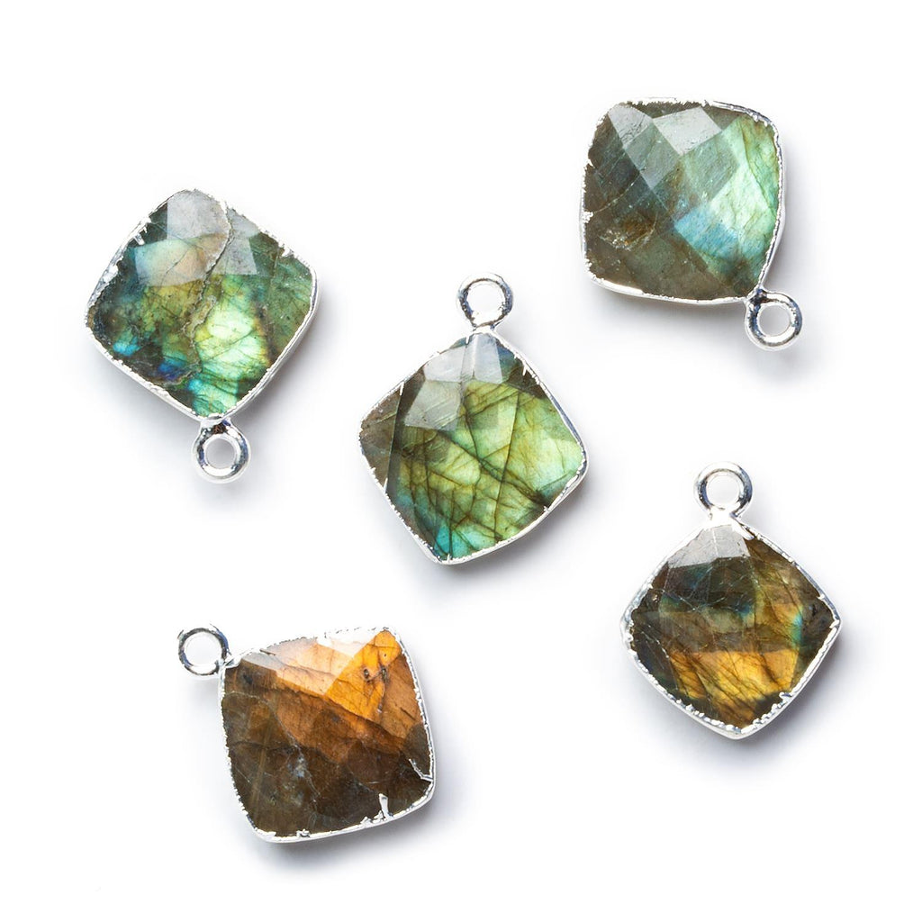 Silver Leafed Labradorite Square Pendant 1 Bead - The Bead Traders