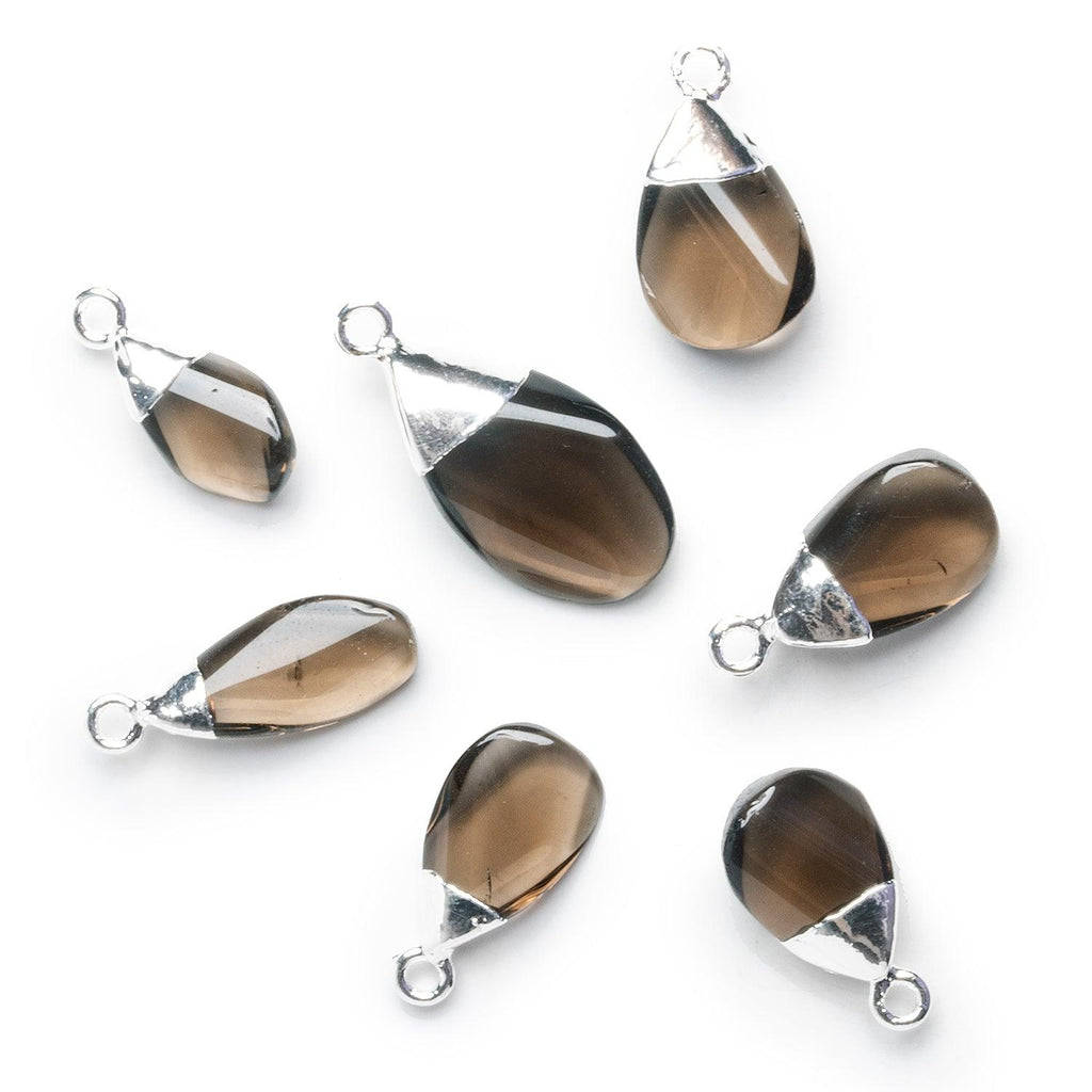 Silver Leafed Smoky Quartz Twists 1 Pendant (M) - The Bead Traders
