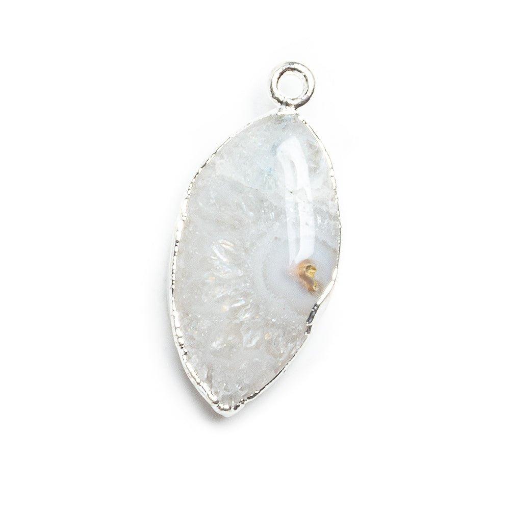 Silver Leafed Solar Quartz Marquise Pendant 1 Piece - The Bead Traders