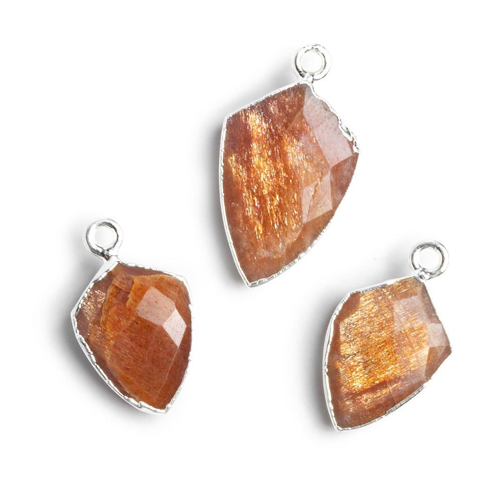 Silver Leafed Sunstone Shield Pendant 1 Bead - The Bead Traders