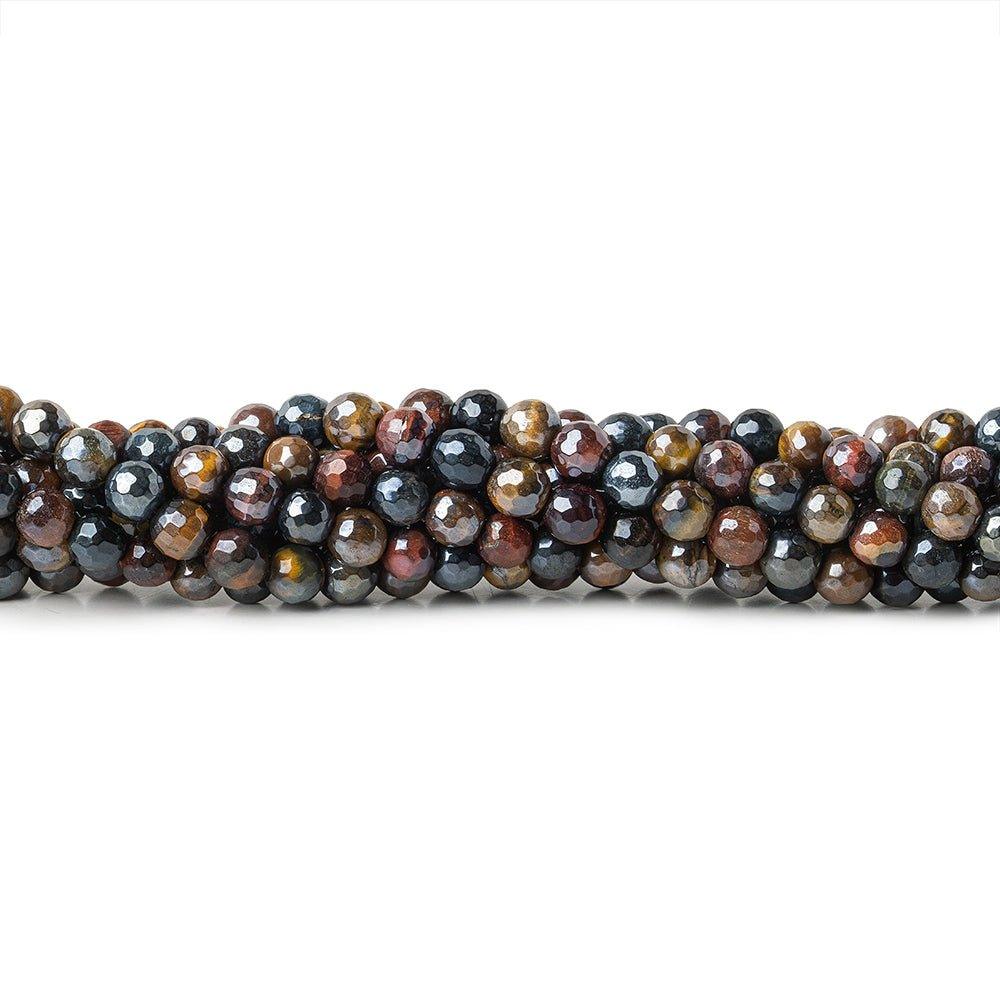 Silver Metallic Multi Color Tiger's Eye faceted rounds 6mm average 15.5 inch 65 beads - The Bead Traders