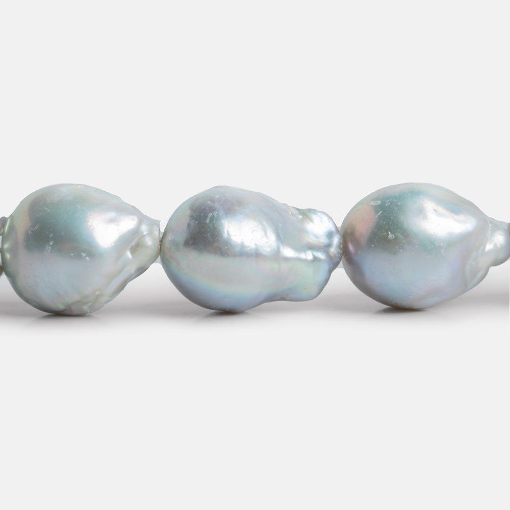 Silver Ultra Baroque Freshwater Pearls 15 inch 21 pieces - The Bead Traders
