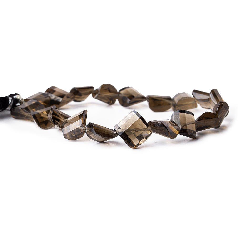 Smoky Quartz Beads Faceted 12x9mm Half Barrell Fancy Cut, 8" length, 19 pcs - The Bead Traders