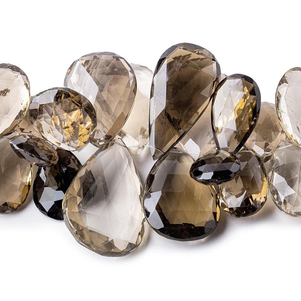 Smoky Quartz Beads Faceted 15x15-42x27mm Pears, 34 pieces - The Bead Traders