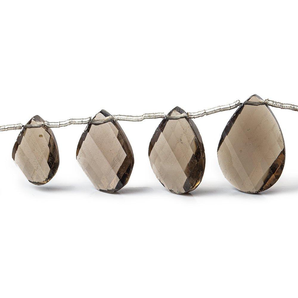 Smoky Quartz Beads Faceted 8-10mm Twist Pears - The Bead Traders