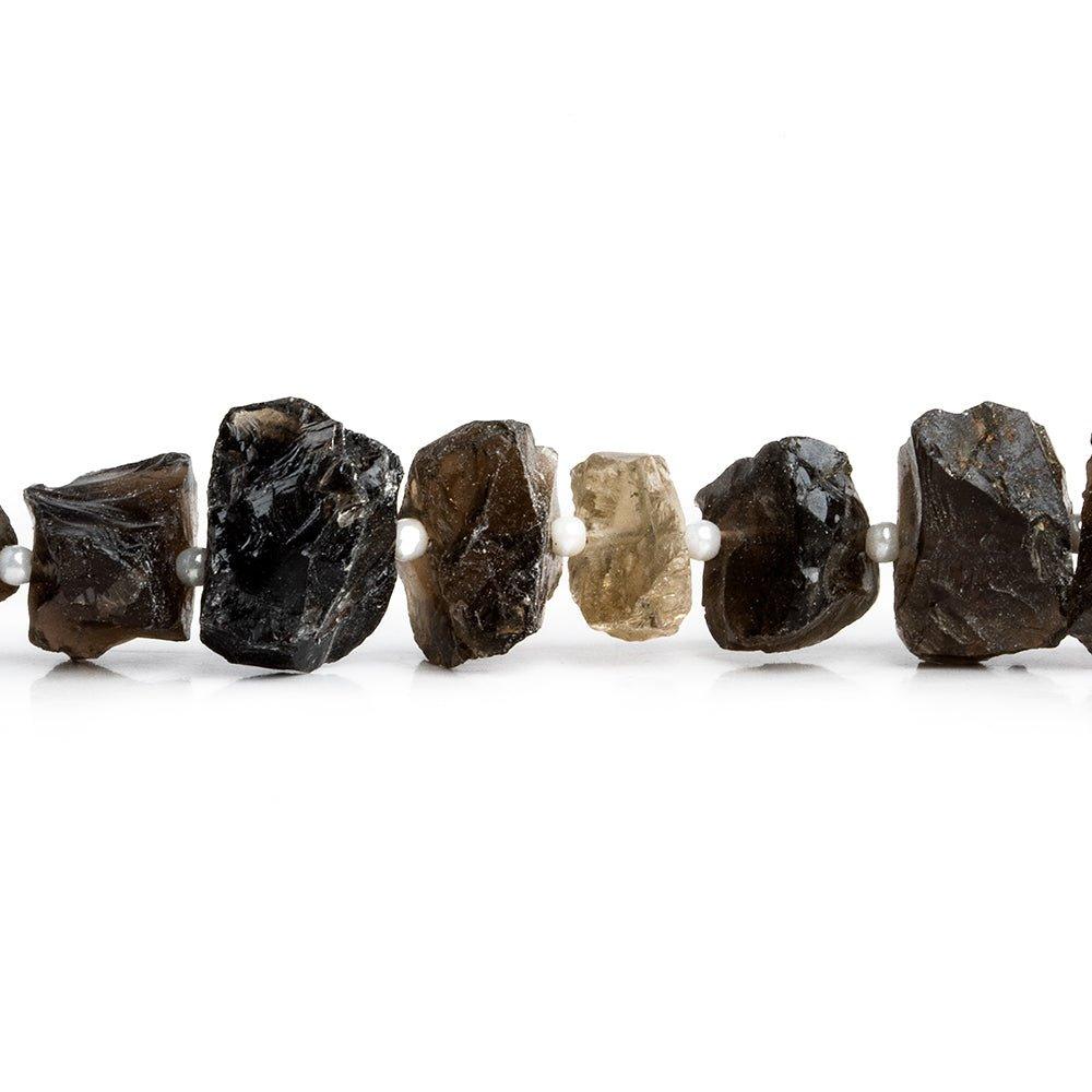 Smoky Quartz Hammer Faceted Nugget Beads 8 inch 24 pieces - The Bead Traders