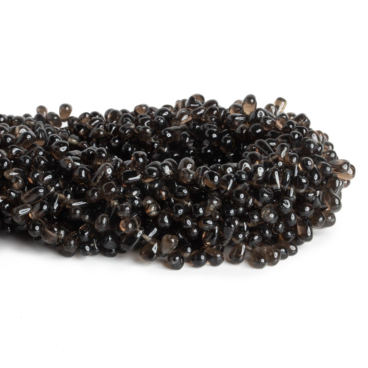 Smoky Quartz Plain Teardrops 12 inch 95 beads - The Bead Traders