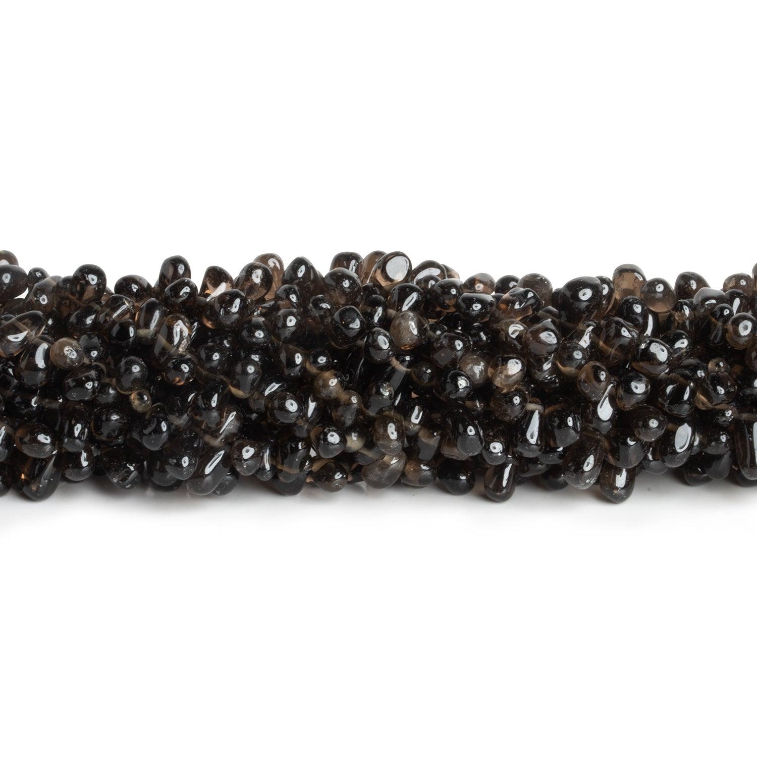 Smoky Quartz Plain Teardrops 12 inch 95 beads - The Bead Traders