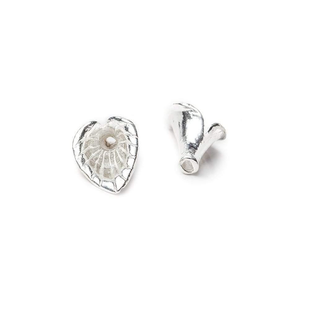 Sterling Silver plated Lily Leaf Cone Finding Set of 2 - The Bead Traders
