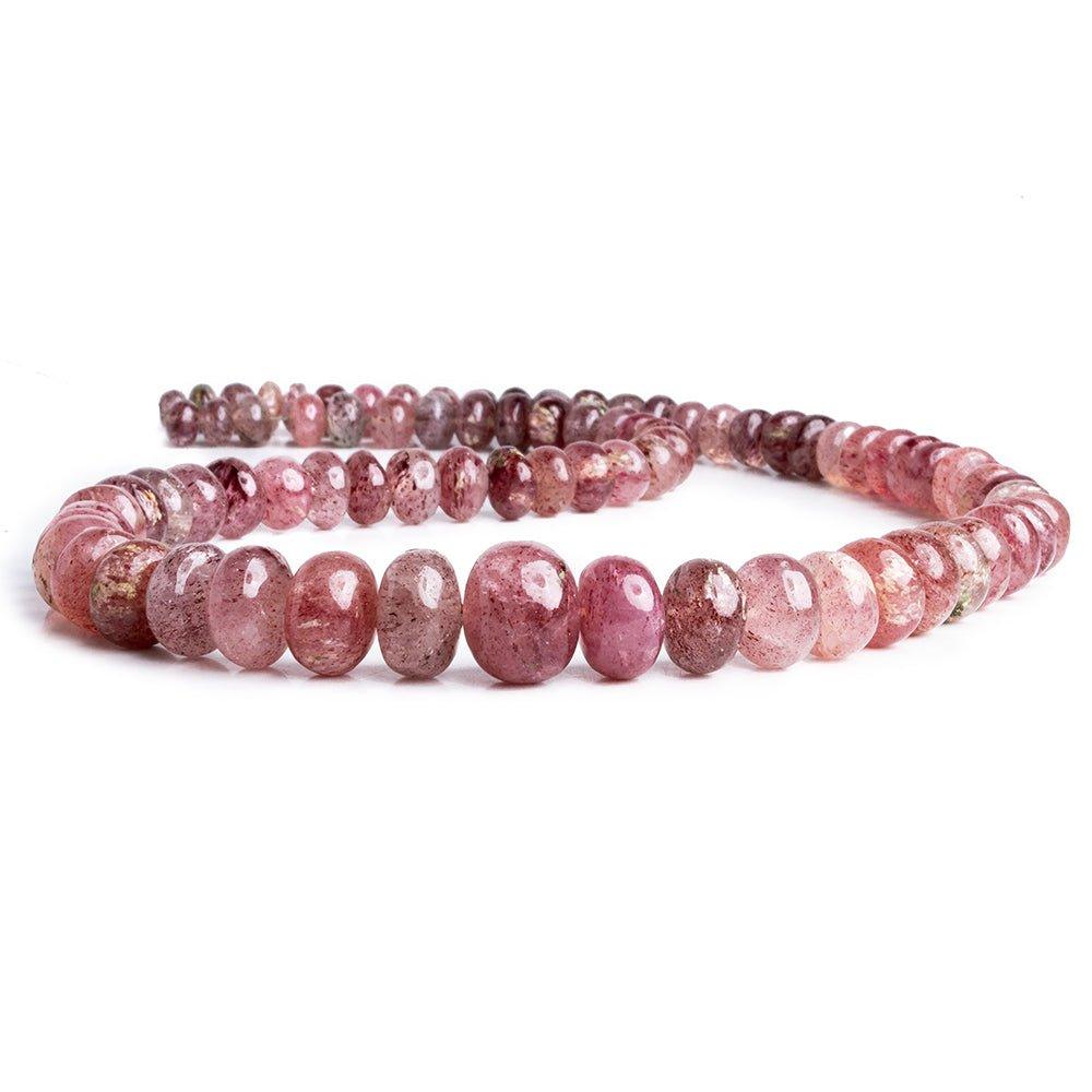 Strawberry Quartz Plain Rondelle Beads 18 inch 80 pieces - The Bead Traders