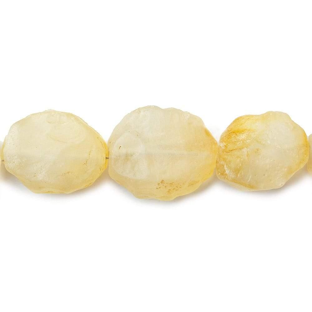 Sunset Yellow Agate Tumbled Hammer Faceted Oval Beads 8 inch 11 pieces - The Bead Traders