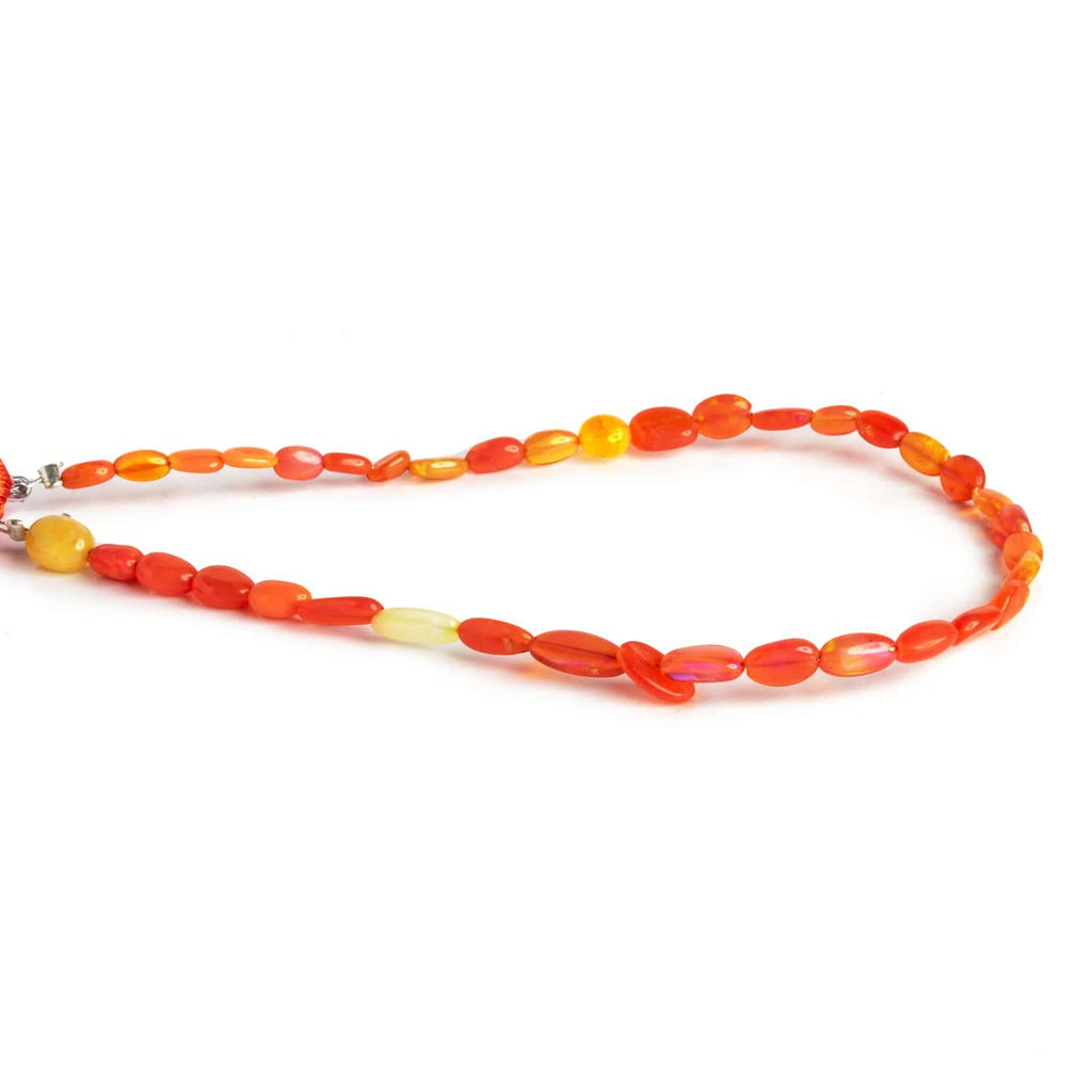 Tangerine Ethiopian Opal Ovals 8 inch 35 beads - The Bead Traders