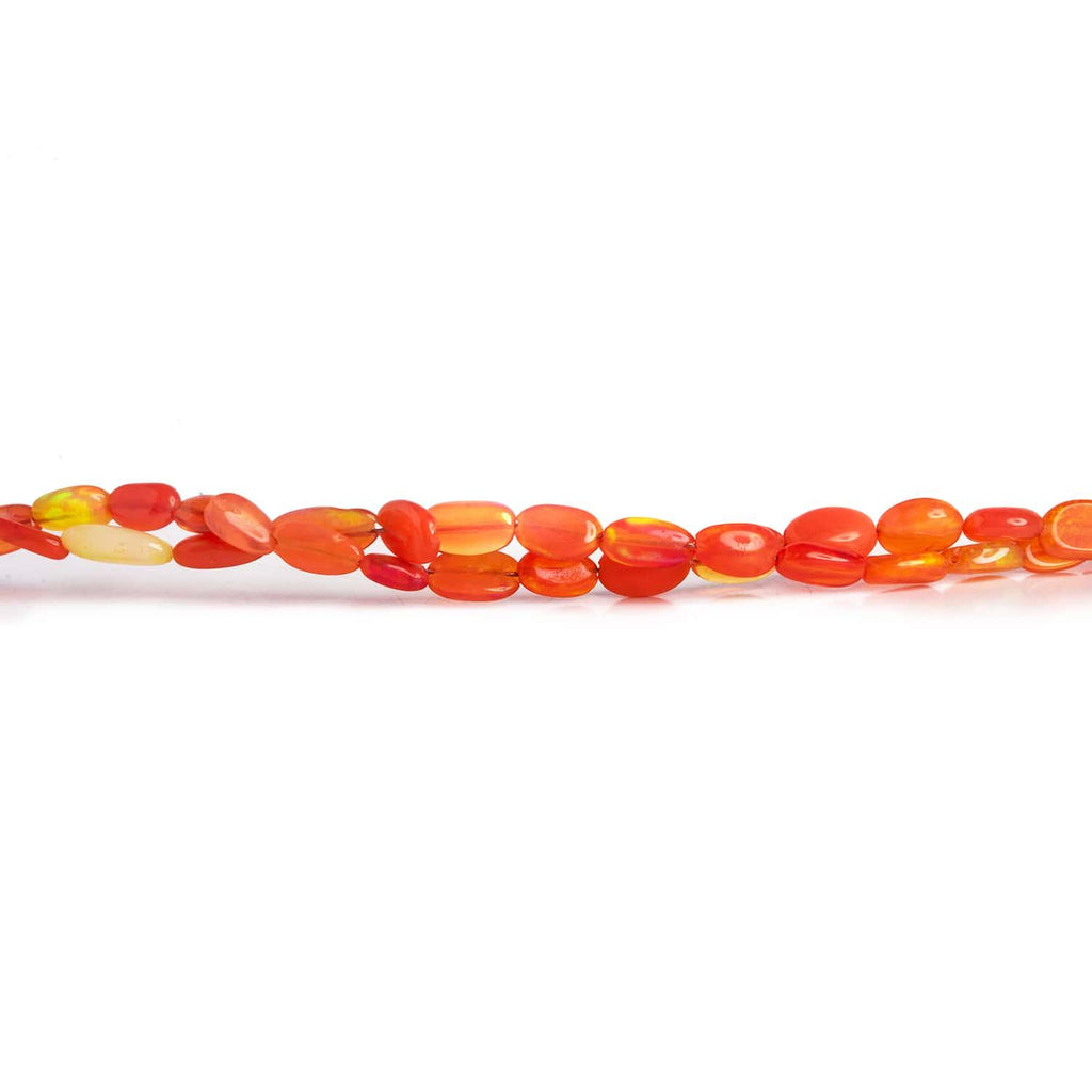 Tangerine Ethiopian Opal Ovals 8 inch 35 beads - The Bead Traders