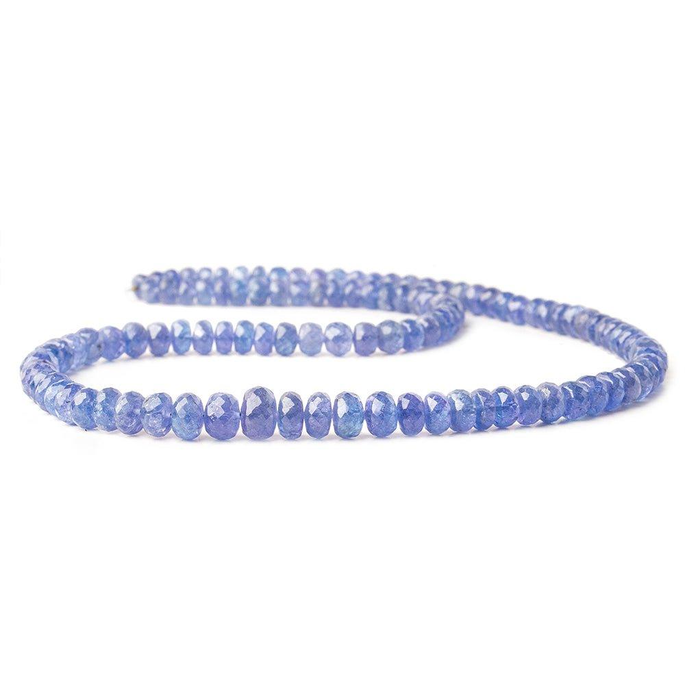 Tanzanite faceted rondelles 16 inch 112 beads 3.5mm - 6mm - The Bead Traders