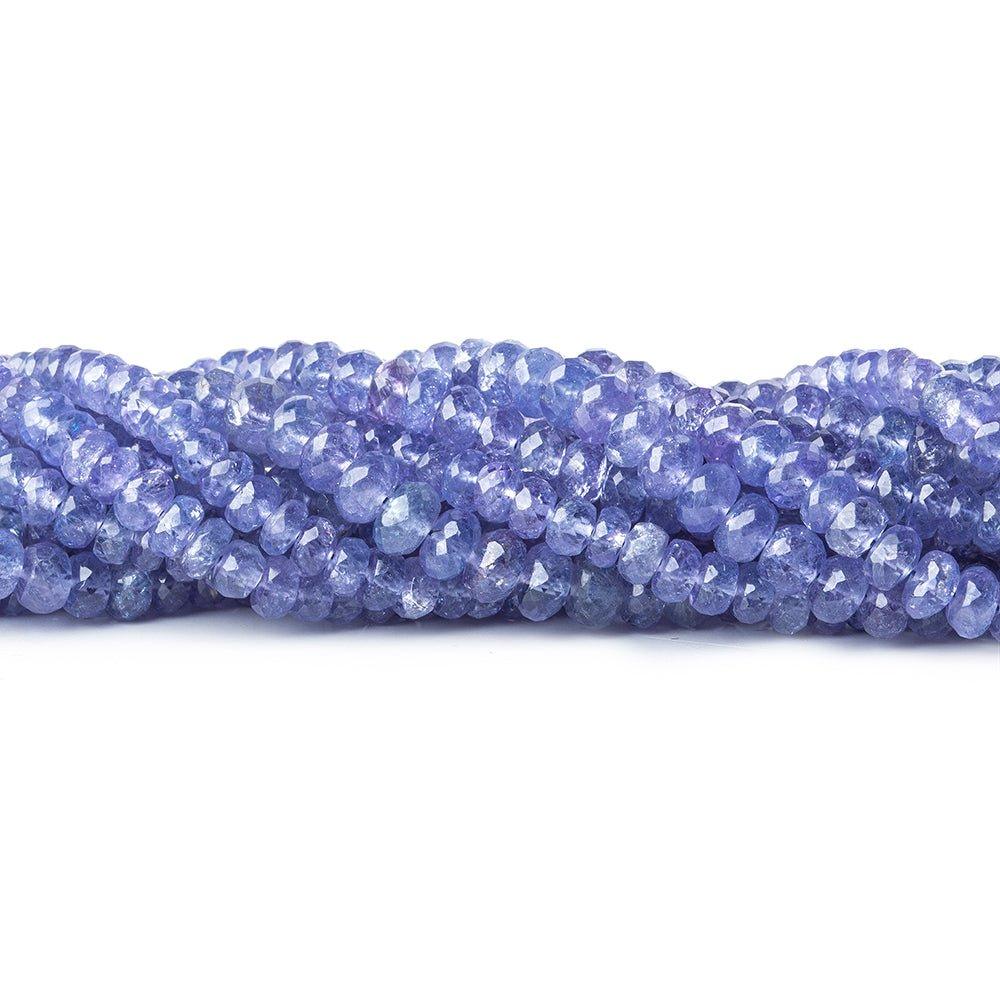 Tanzanite faceted rondelles 18 inch 145 beads 4mm average - The Bead Traders