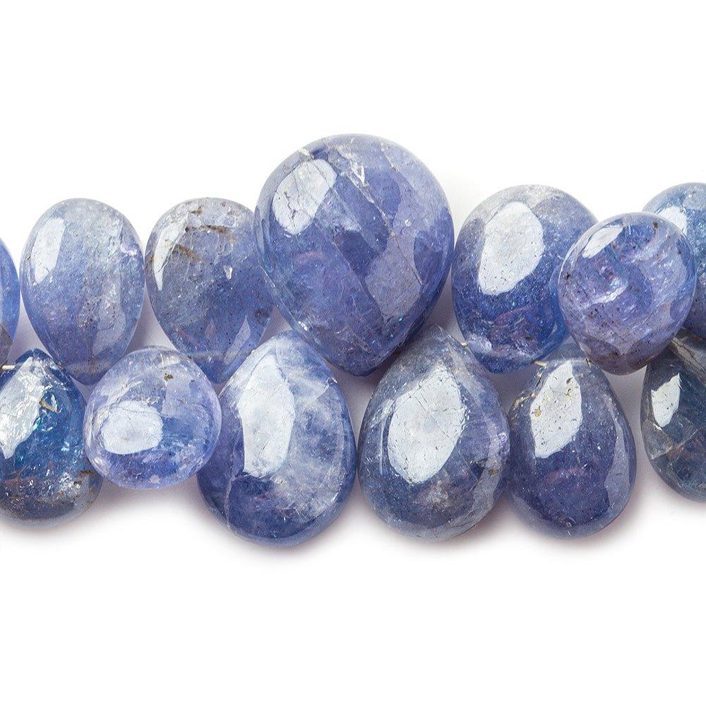 Tanzanite plain pears 8 inch 55 beads 8x5mm - 16x13mm - The Bead Traders