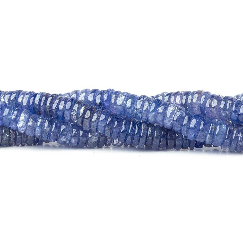 Tanzanite plain rondelles 14 inch 165 beads 5mm - 6mm - The Bead Traders