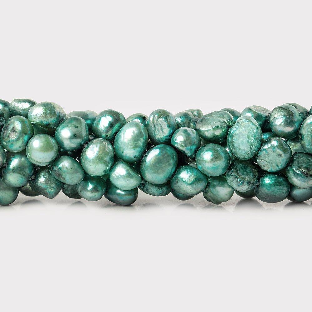 Teal Baroque Freshwater Pearls 16 inch 74 beads 7x5-6x5mm - The Bead Traders