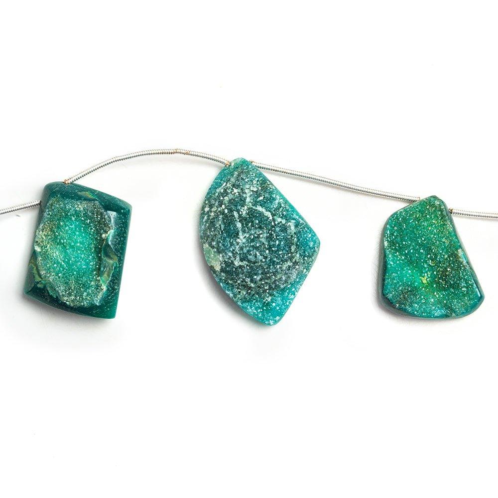 Teal Drusy Nugget Beads 12 inch 11 pieces - The Bead Traders