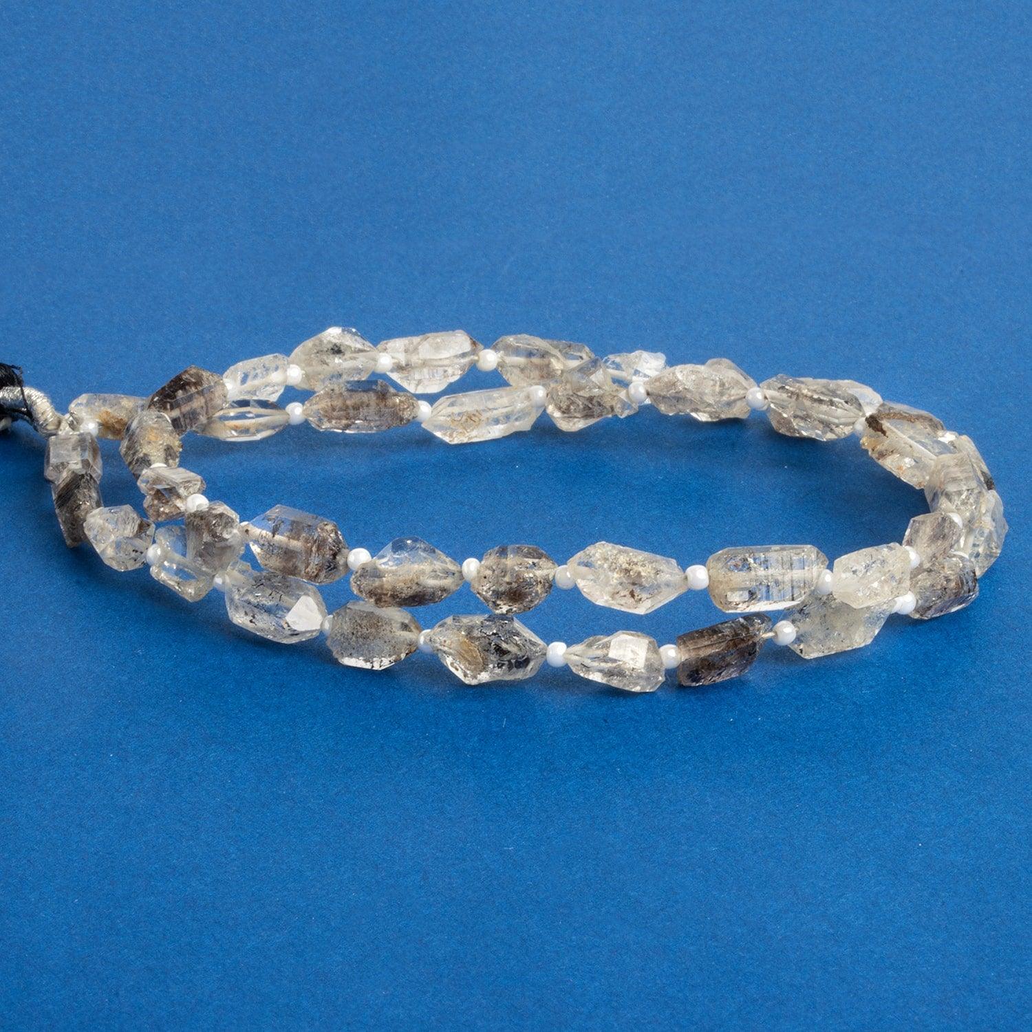 Tibetan Diamond Quartz Natural Crystals 15 inch 35 beads - The Bead Traders