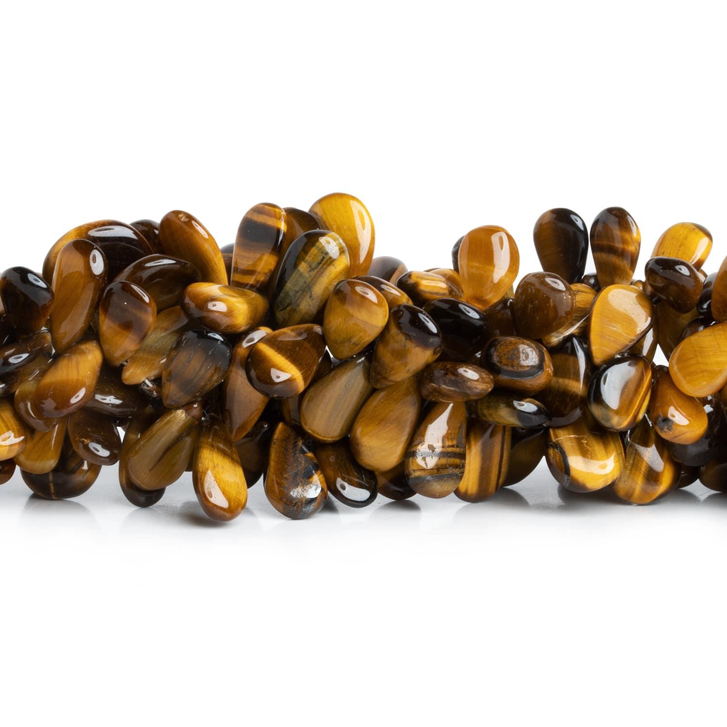 Tiger's Eye Plain Pears 7.5 inch 60 beads - The Bead Traders