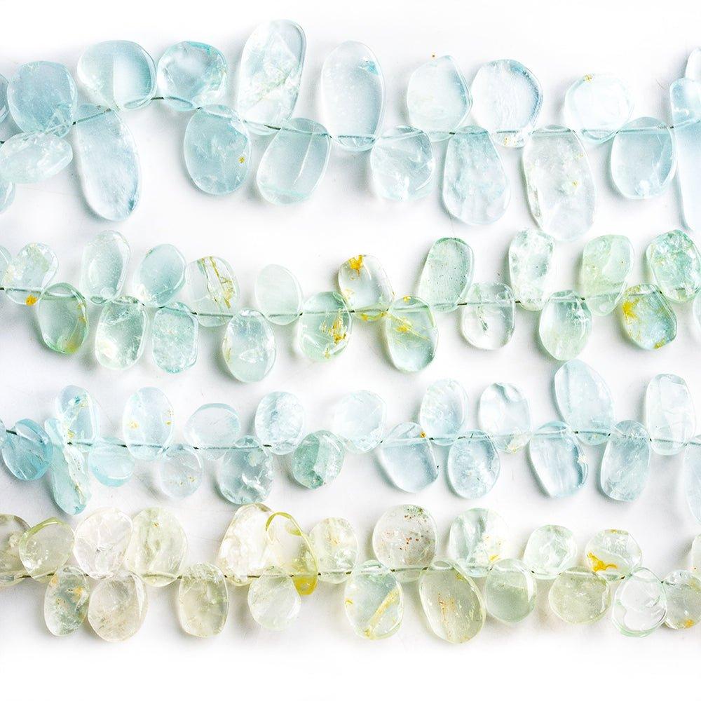 Top Drilled Aquamarine Slice Beads 8 inch 40 pieces - The Bead Traders