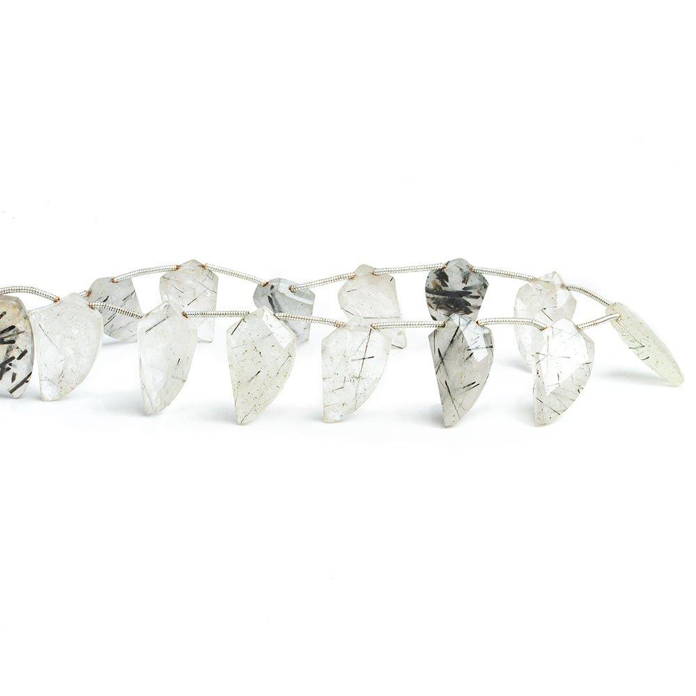 Tourmalinated Quartz Fancy Cut Beads 10 inch 15 pieces - The Bead Traders