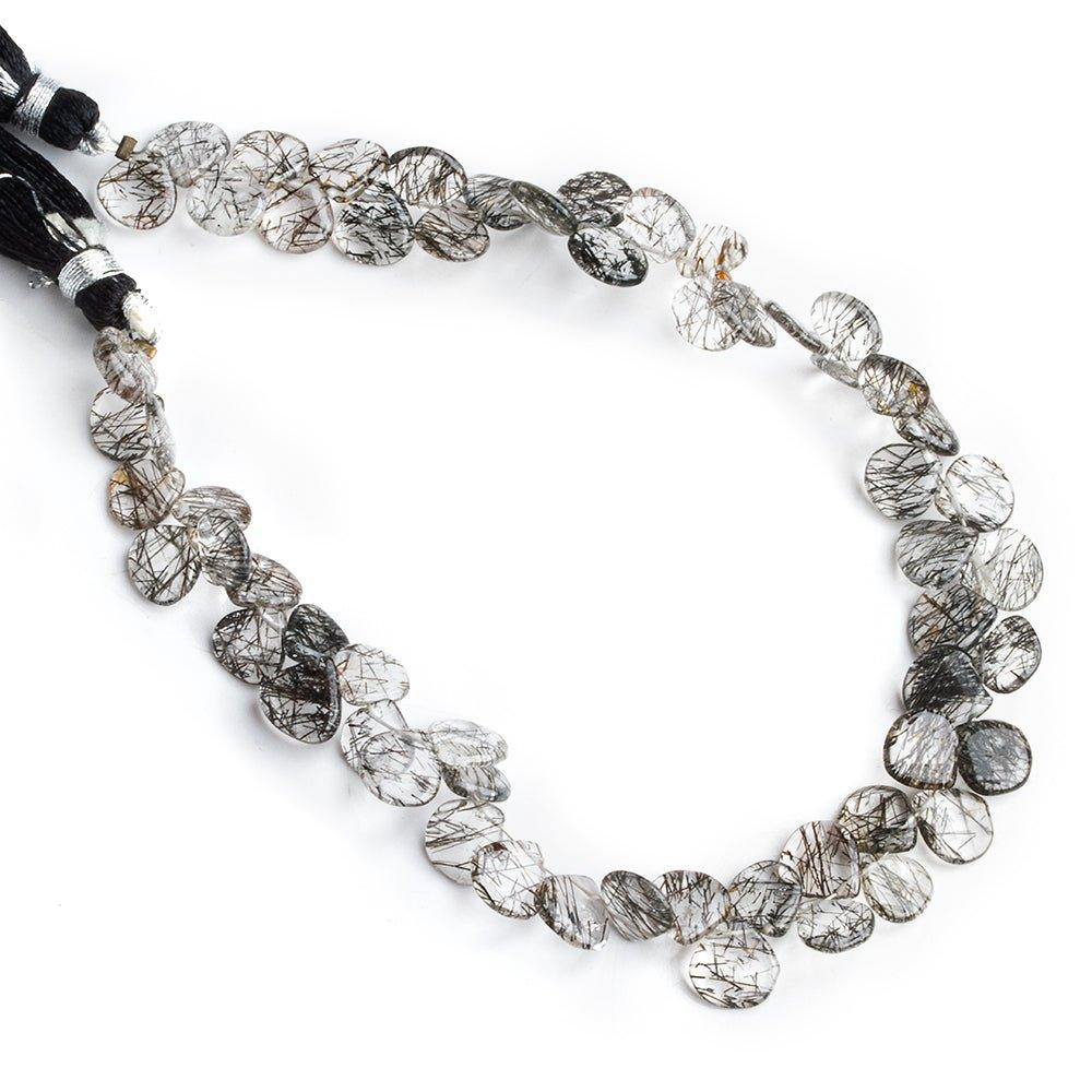 Tourmalinated Quartz Plain Heart Beads 8 inch 55 pieces - The Bead Traders